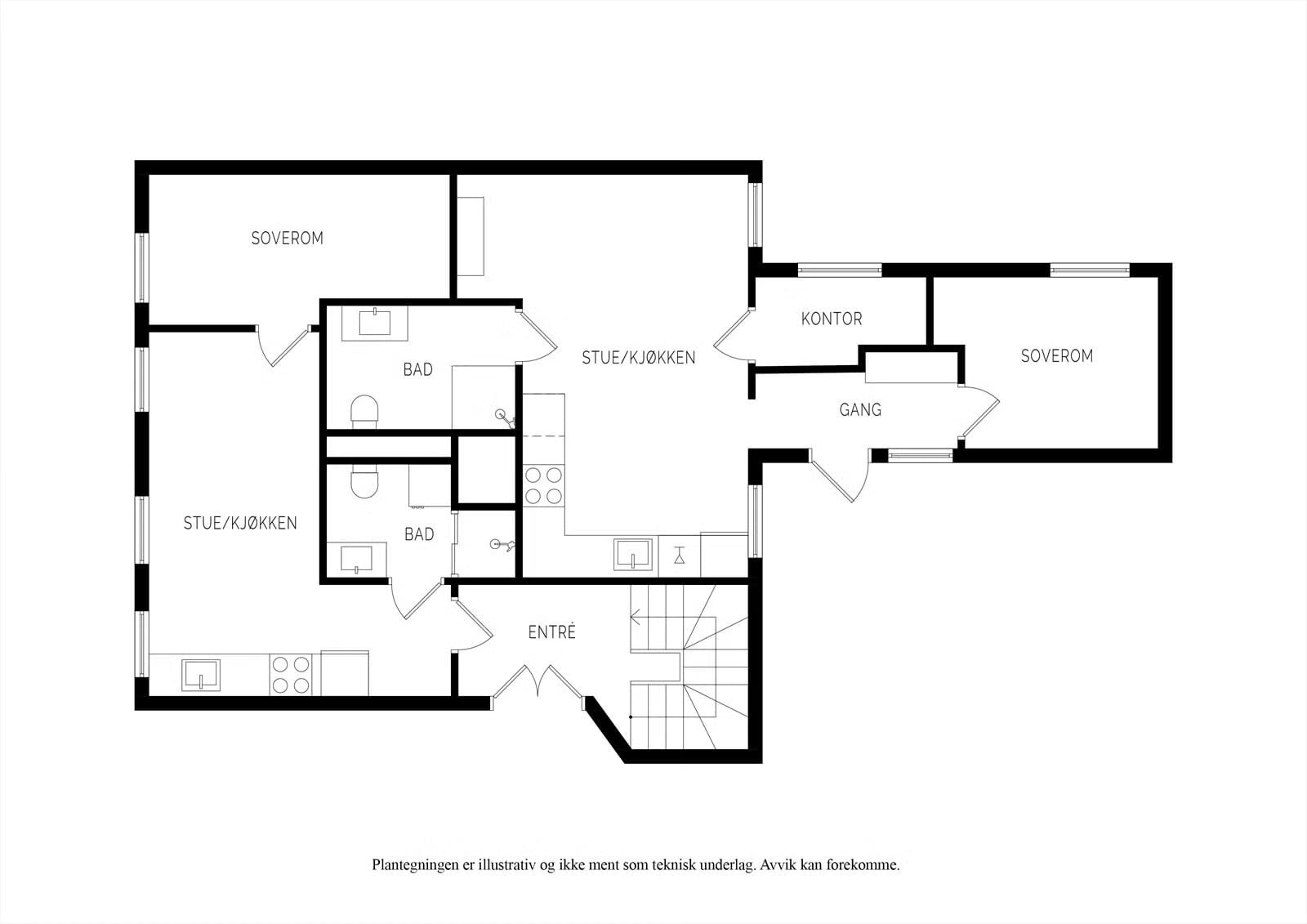 Plantegning 1 etasje hus